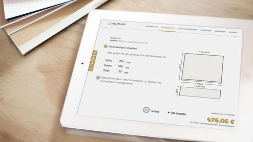 Möbelplaner - online Wunschmöbel planen Möbelplaner Demonstration auf dem IPad
